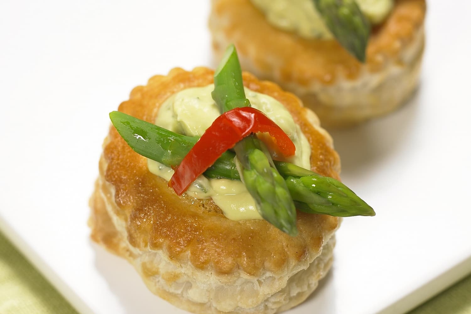 Guacamole and Asparagas Filled Pastry